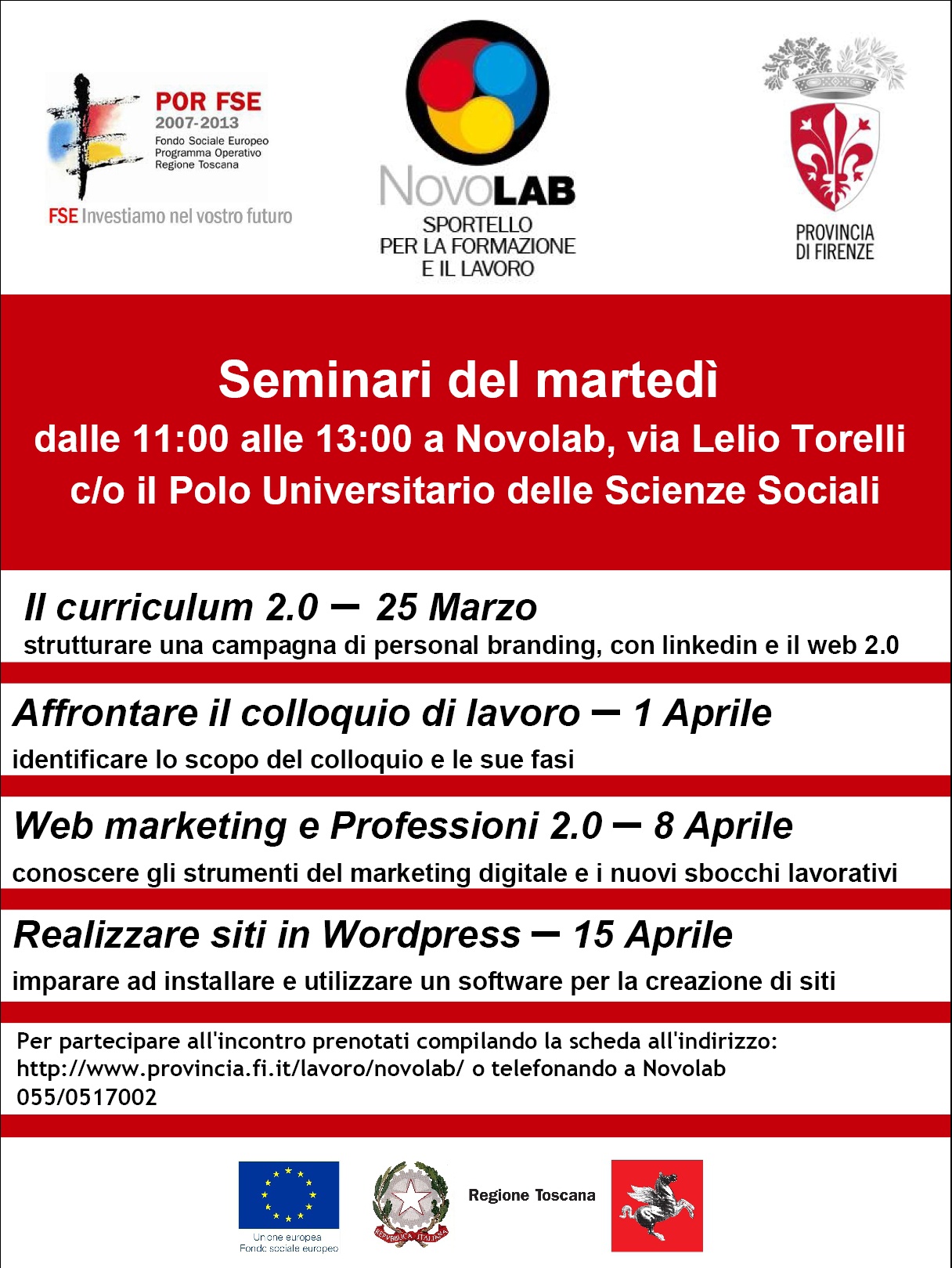 Seminari a Novolab in marzo e aprile