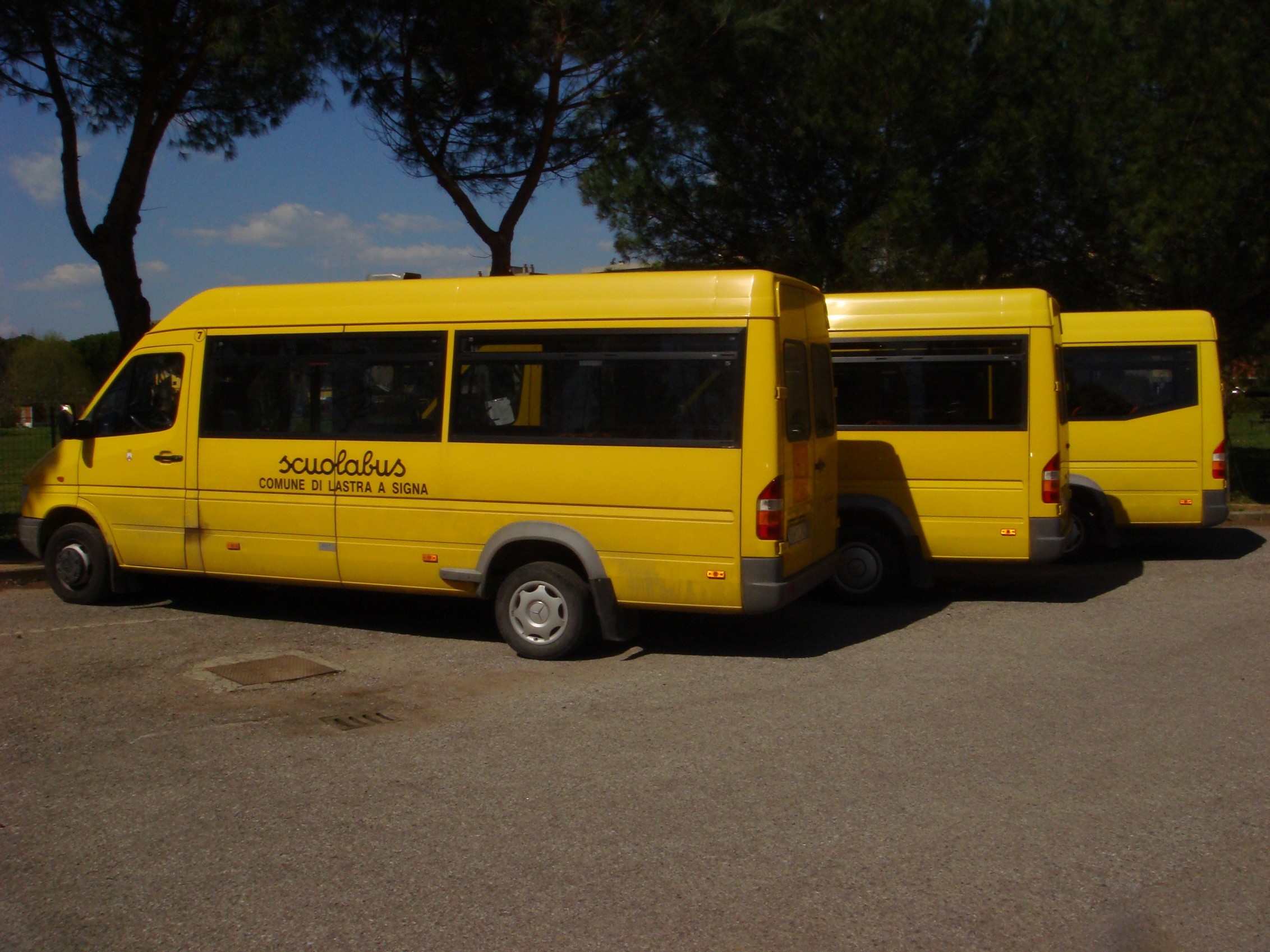 Alcuni scuolabus del Comune