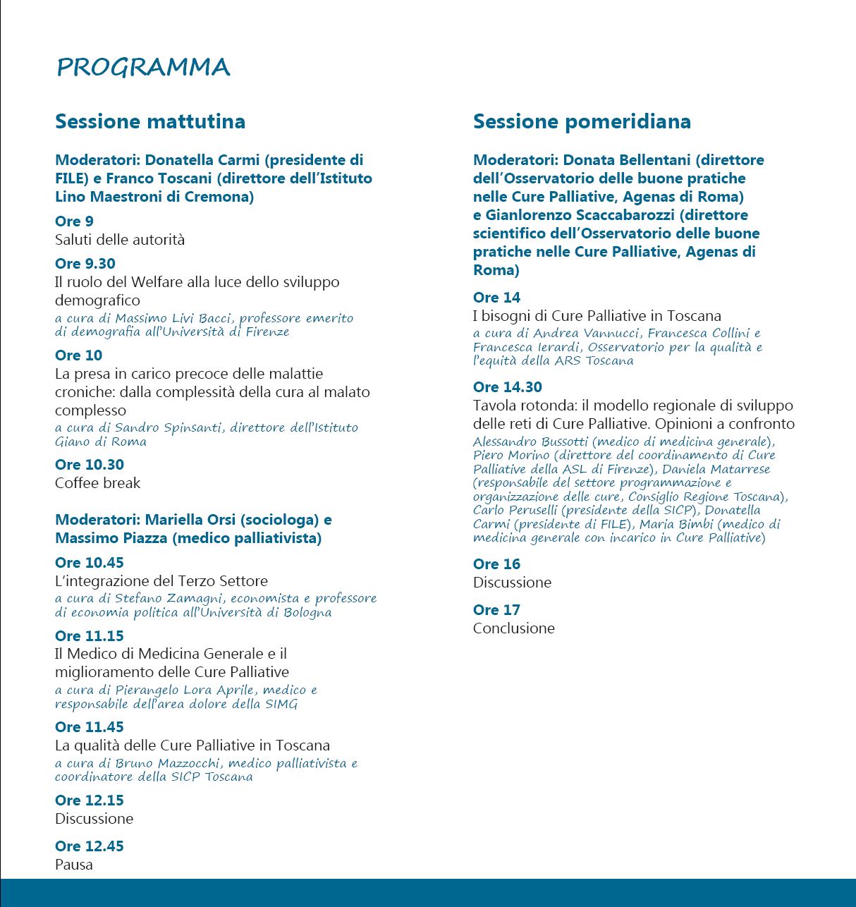 Lo sviluppo della rete di cure palliative in Toscana