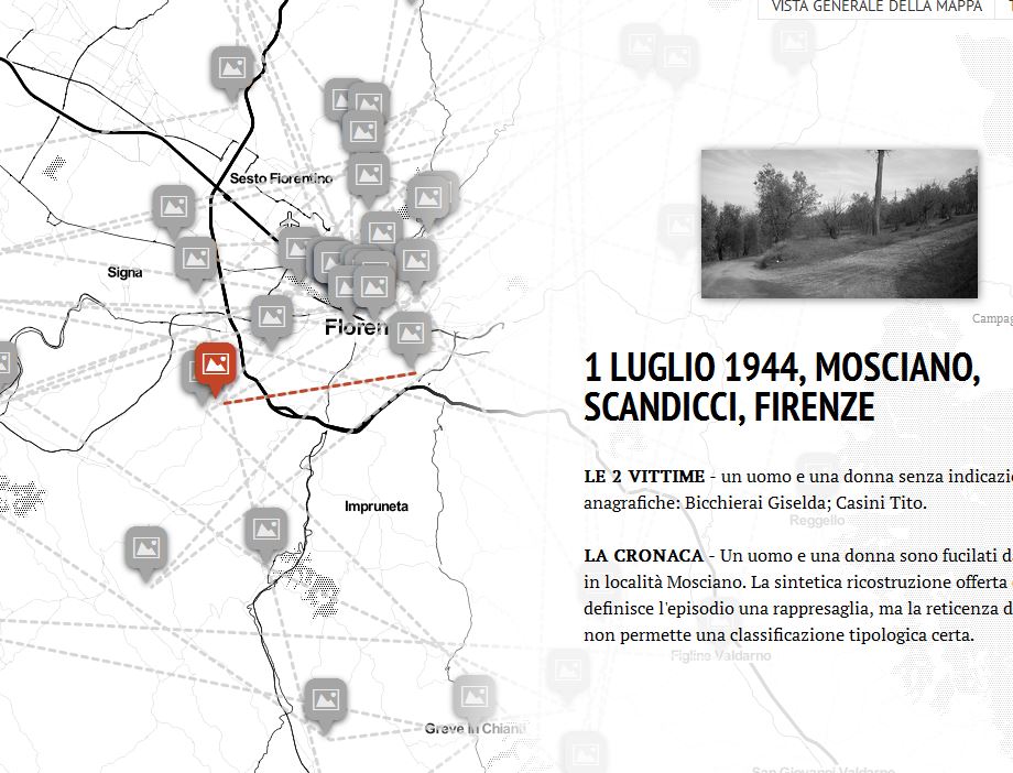 Una schermata dell'l'infografica multimediale sulla Resistenza fiorentina