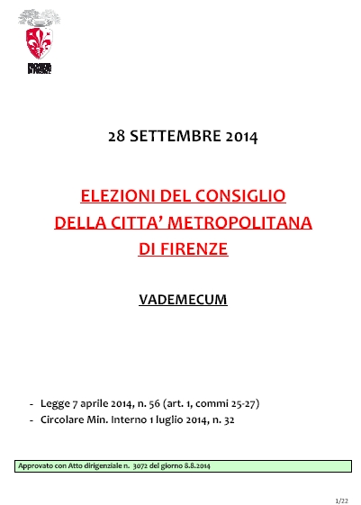 Vademecum per le elezioni metropolitane sul sito della Provincia