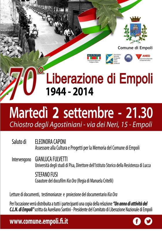 Locandina Evento - 70 anni dalla liberazione di Empoli 