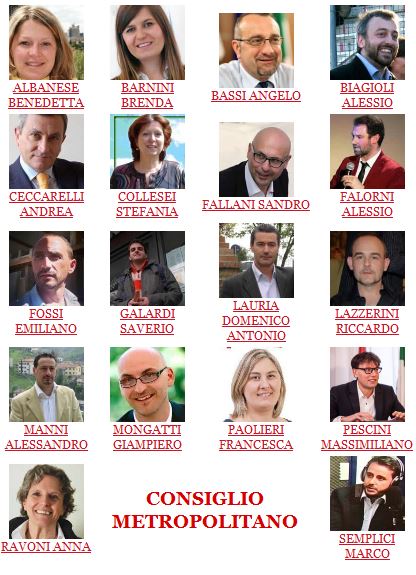 I componenti del Consiglio metropolitano di Firenze