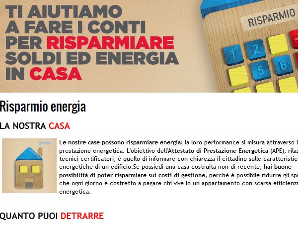 Campagna per l'efficientamento energetico sul sito della Regione Toscana