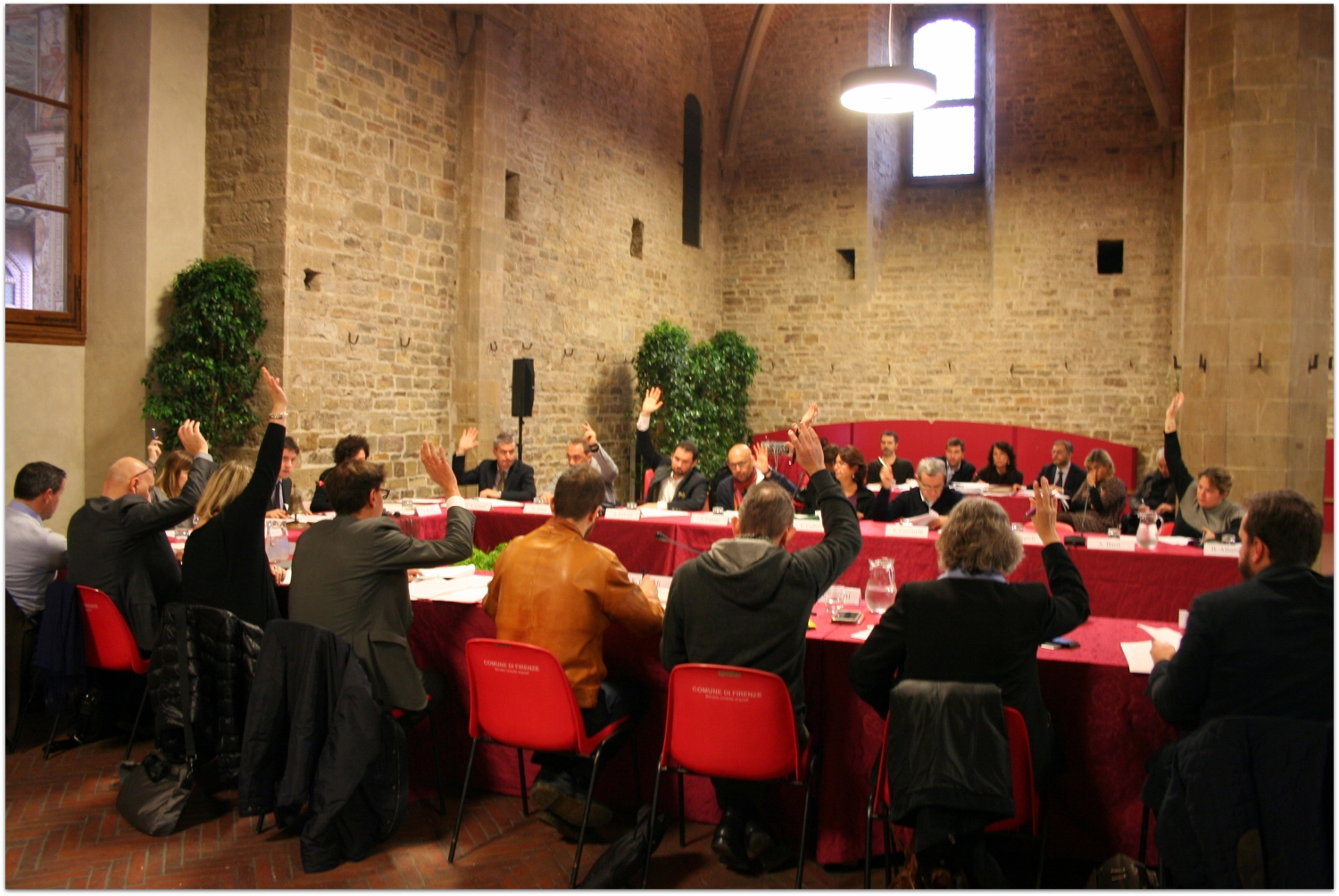 I lavori del Consiglio Metropolitano di Firenze nella Sala D'Arme di Palazzo Vecchio (Foto di Antonello Serino) 