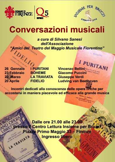 Locandina delle Conversazioni musicali 2015 a Brozzi