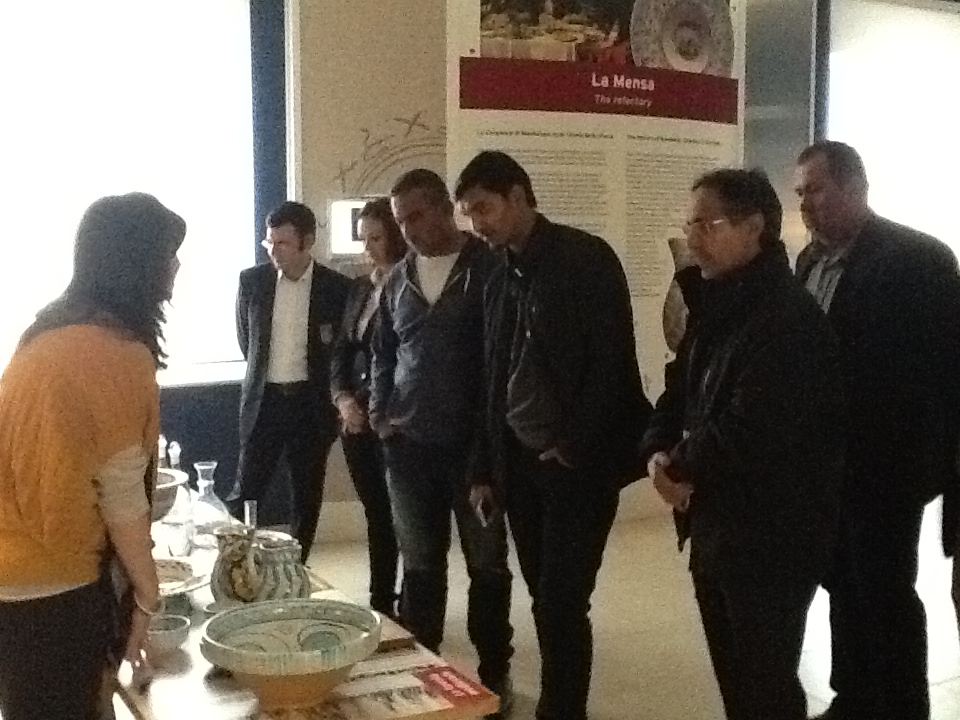 le delegazioni delle nazionali di Italia e Qatar in visita al Museo della ceramica 