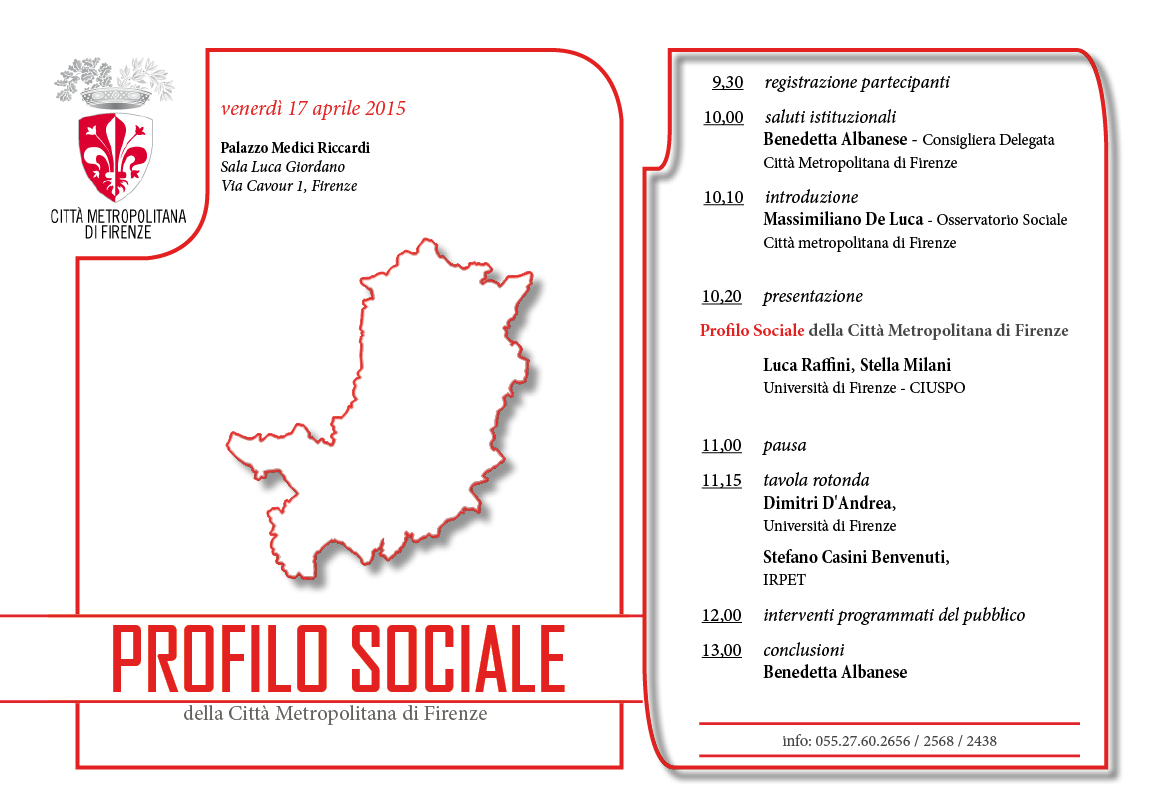 L'invito per la presentazione del 'Profilo sociale' della Metrocitt