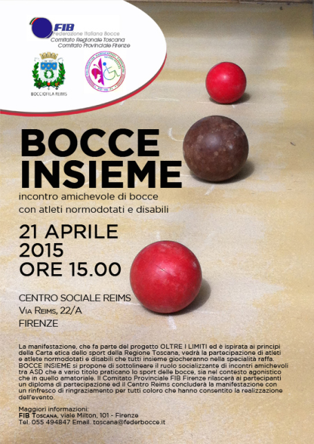 Bocce insieme alla Reims: a Firenze gara di bocce per disabili e normodotati