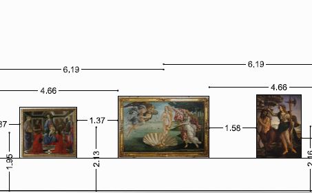 Prospetto ricollocazione opere Botticelli agli Uffizi