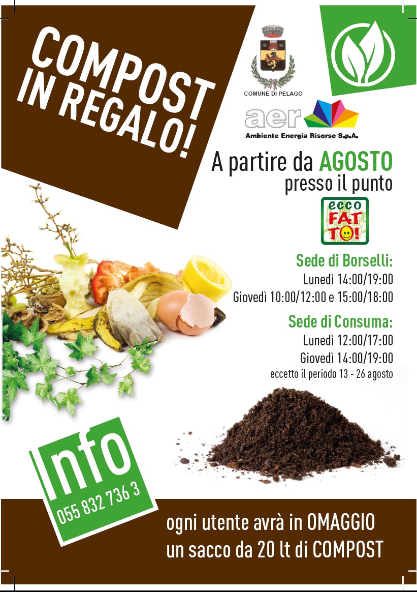 Pelago: da agosto compost gratuito anche per i residenti a Consuma e Borselli