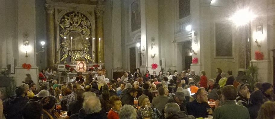 Il pranzo nella chiesa di Santa Maria dei Ricci