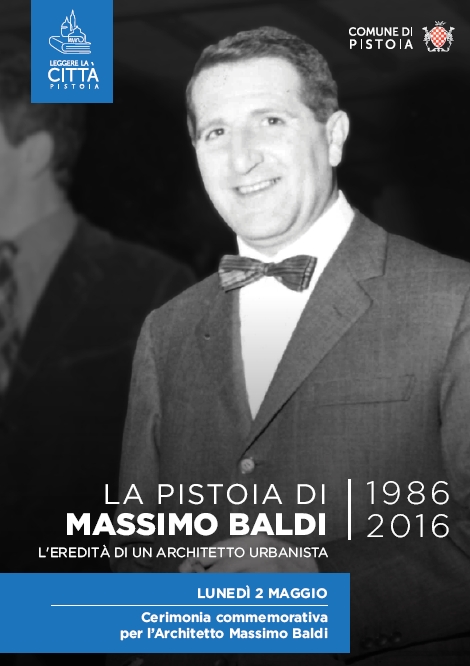 Manifesto per la commemorazione di Massimo Baldi a Pistoia