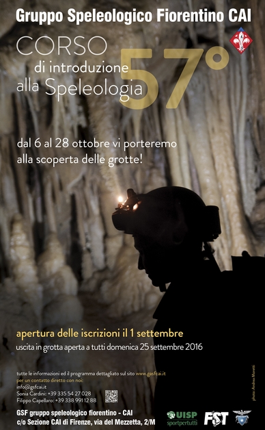 Locandina 57o Corso di Introduzione alla Speleologia