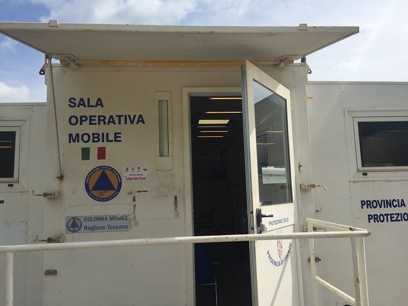 La sede dell'unità della Sala operativa mobile della Protezione civile della Città Metropolitana di Firenze