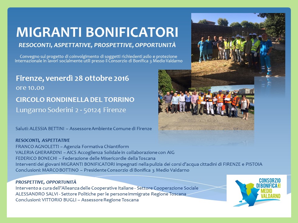 Convegno Migranti Bonificatori Firenze 28.10.2016