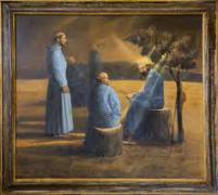dipinto La Lezione di San Bonaventura  dell artista sanpierino Simone Rocchi(Fonte foto comune di Scarperia - San Piero)