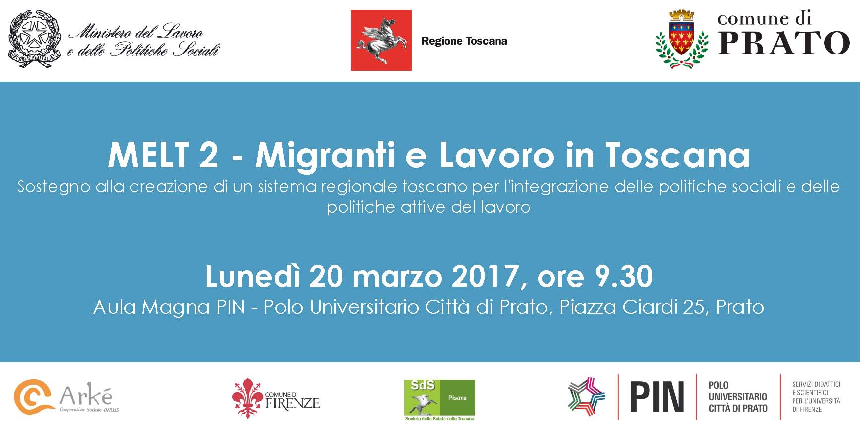 Locandina evento MELT 2  Migranti e Lavoro in Toscana