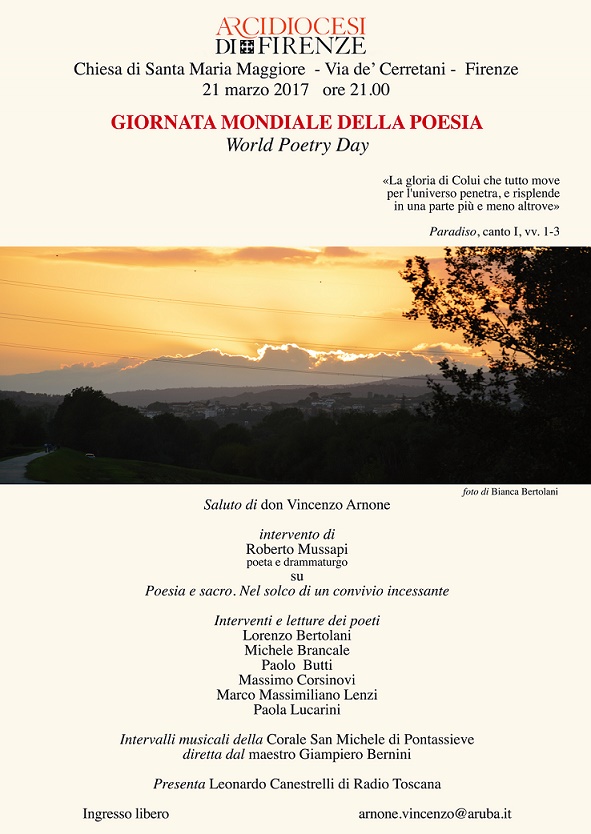 La locandina della 'Giornata mondiale di Poesia' a Firenze