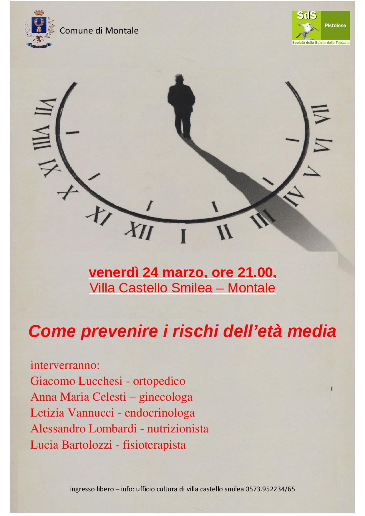 Locandina evento a Villa Smilea - Calenzano - come prevenire i rischi sanitari