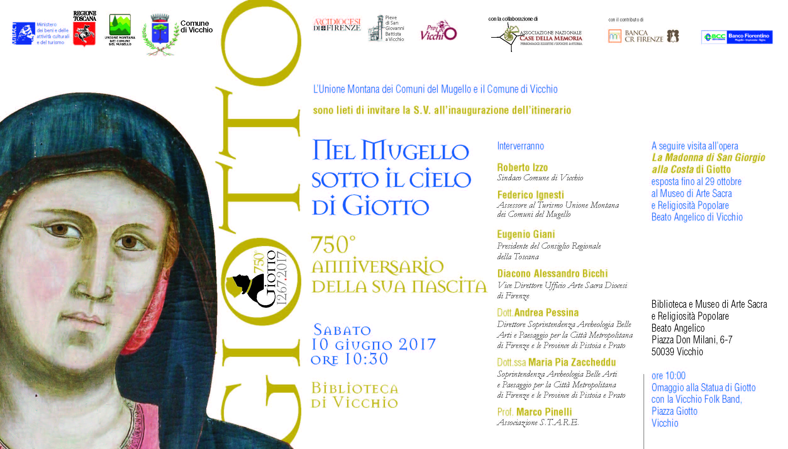 Locandina evento Giotto a Vicchio 