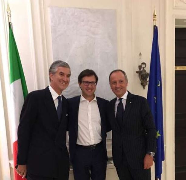 Il sindaco Nardella con console italiano a New York Genuardi (a sinistra) e ambasciatore italiano a Washington Varricchio (a destra)
