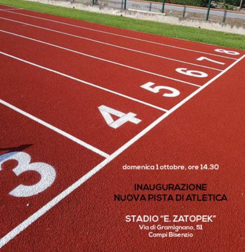Invito alla inaugurazione della pista di atletica dello Stadio Comunale E.Zatopek