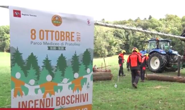 Festa a Pratolino per l'antincendio boschivo (Immagine dal video della Regione Toscana)