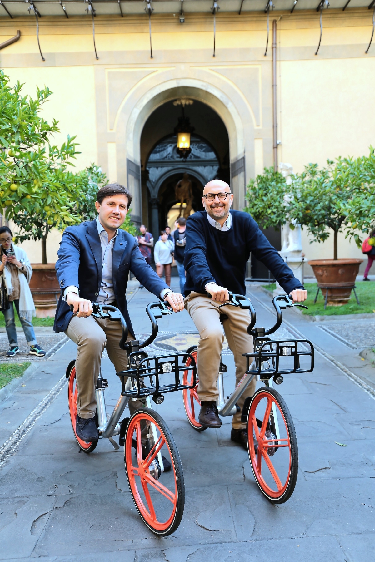 Dario Nardella e Sandro Fallani in mobike (foto di Antonello Serino, Ufficio Stampa - Redazione di Met)