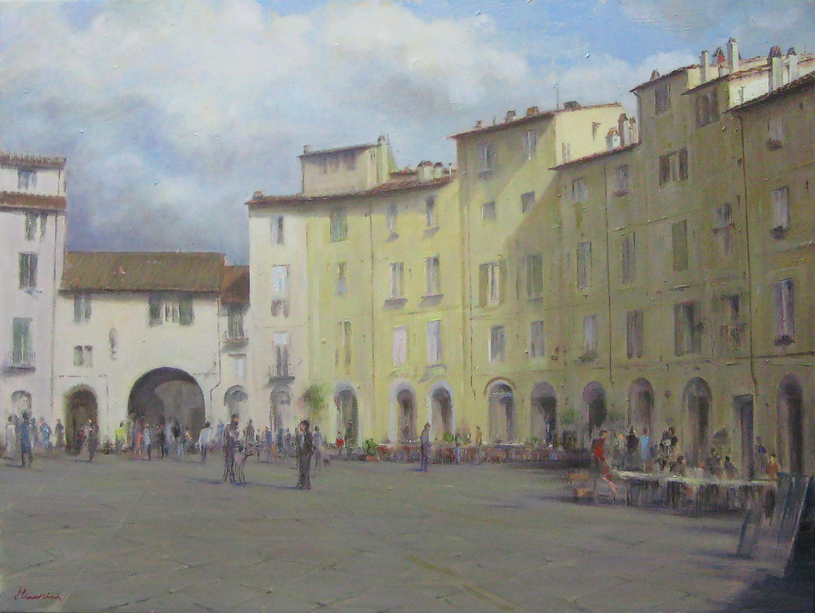 MARIO MINARINI - Lucca la piazza dell'anfiteatro