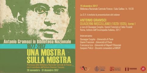Invito presentazione 'Antonio Gramsci Quaderni miscellanei'