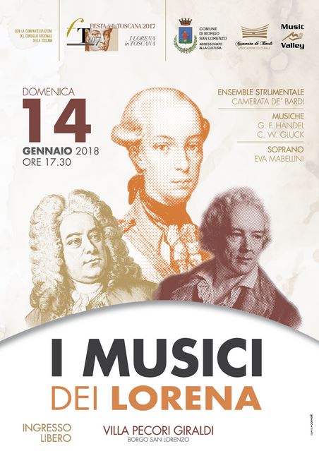 Manifesto per 'I Musici dei Lorena' a Villa Pecori-Giraldi