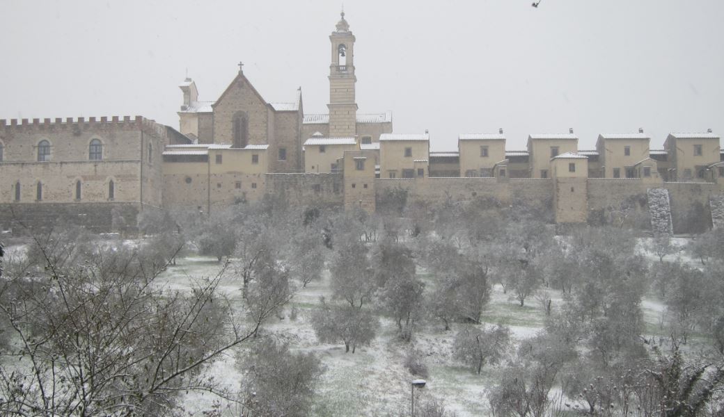 Neve sulla Certosa del Galluzzo (Foto redazione Met)