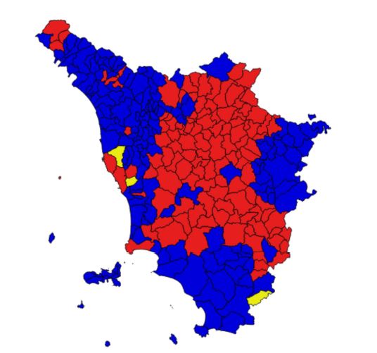 Grafica dalla analisi della Regione Toscana sulle elezioni del 4 marzo