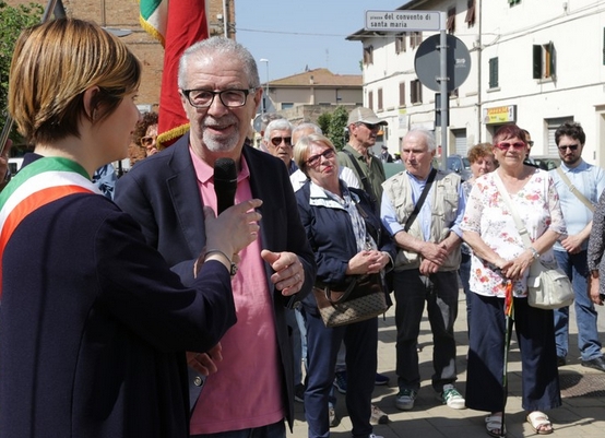 25 aprile a Empoli, il sindaco Barnini con Valerio Chiarini