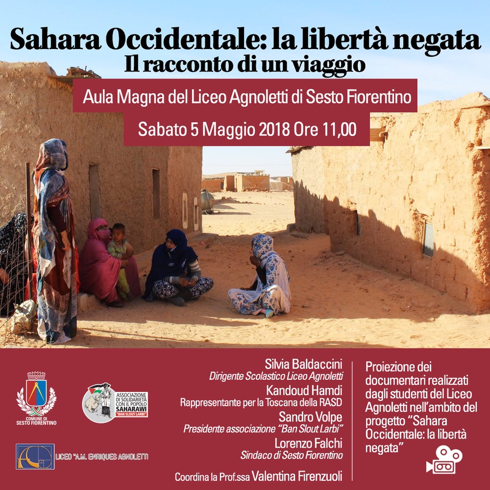 Locandina 'Sahara Occidentale: la liberta' negata. Il racconto di un viaggio'