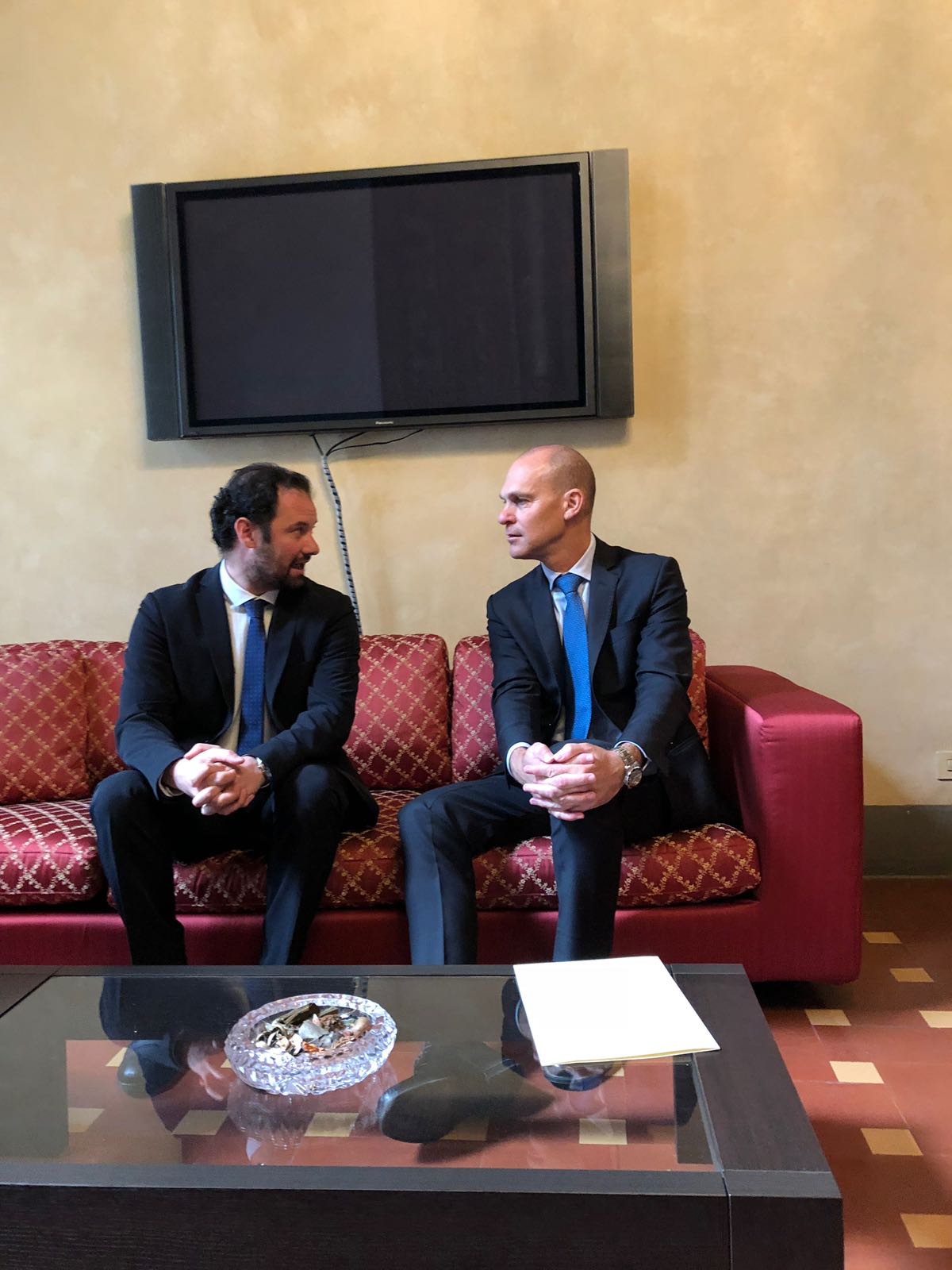 Alessio Falorni e l'ambasciatore d'Israele
