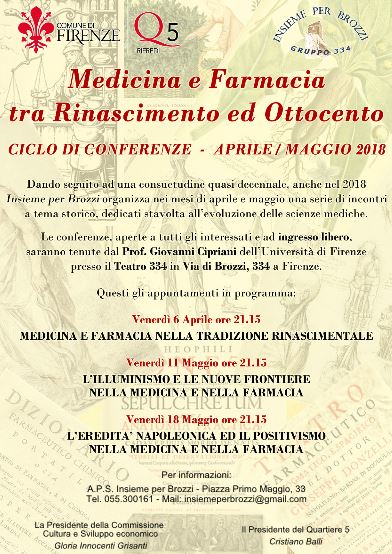 Locandina conferenze 'Medicina e Farmacia tra Rinascimento ed Ottocento'