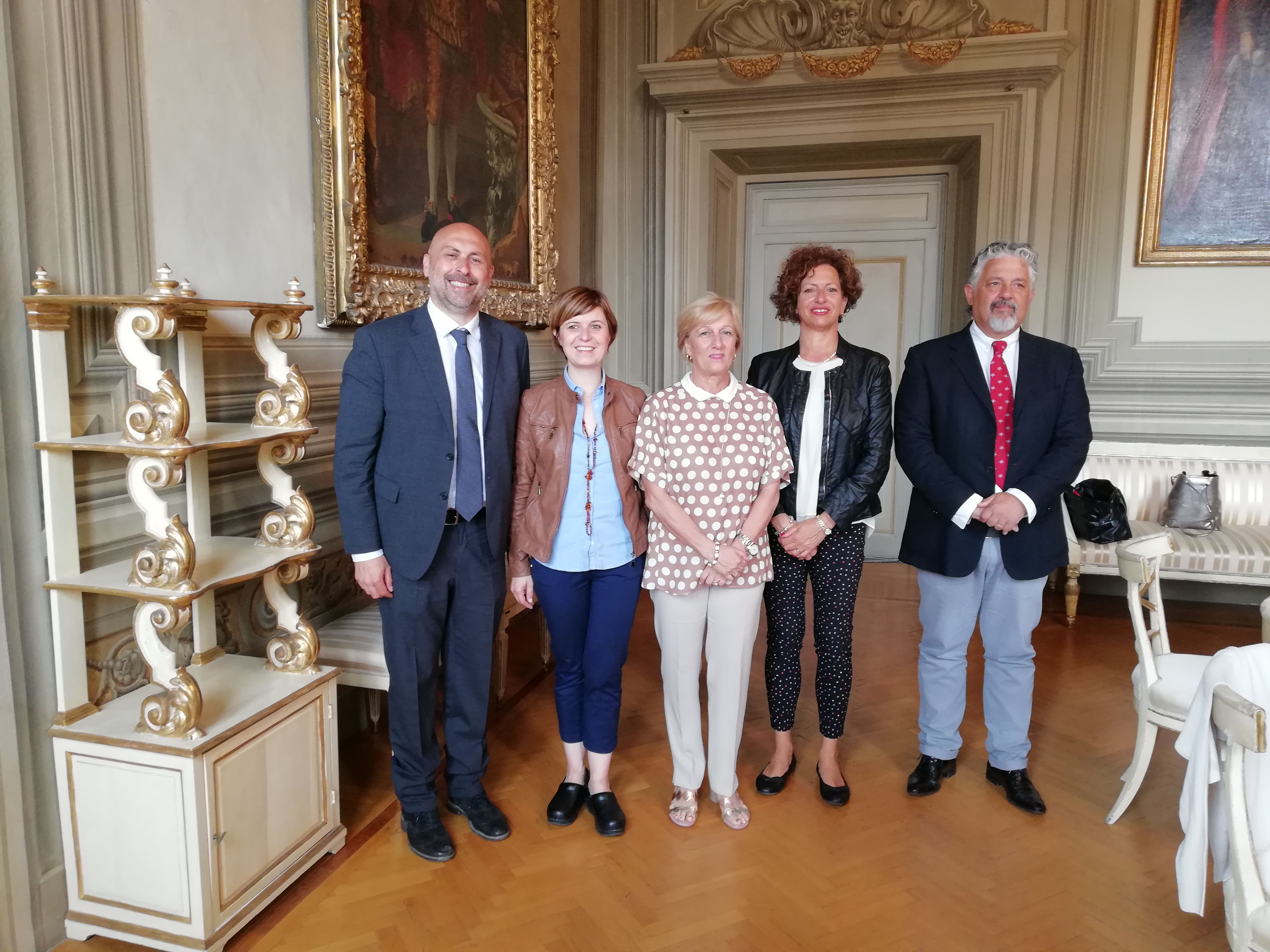 Prefettura Vice prefetto vicario reggente Tiziana Tombesi e i sindaci dei comuni di Empoli Brenda Barnini, Lastra a Signa Angela Bagni, Scandicci Sandro Fallani  e Signa Alberto Cristianini (Fonte foto Prefettura) 