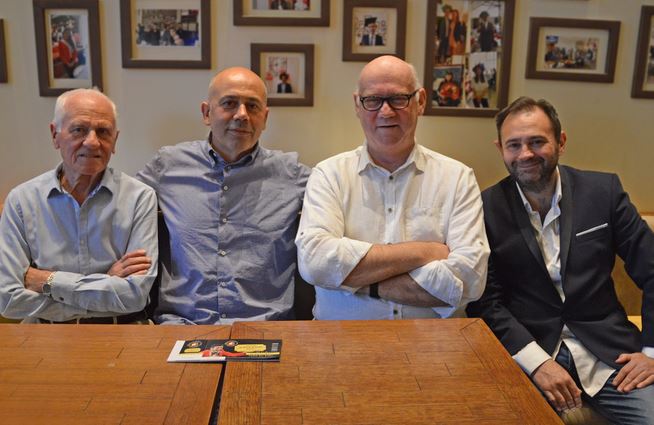 Nella foto, da sinistra: Beppe Bonardi, Roberto Valerio, Lawrence Faulkner, Piero Torricelli