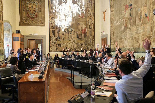 Il Consiglio della Citt Metropolitana di Firenze nella Sala Quattro Stagioni di Palazzo Medici Riccardi (foto di Antonello Serino, Ufficio Stampa - Redazione di Met)