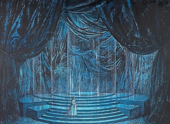 Franco Zeffirelli, disegno di scena per la Traviata