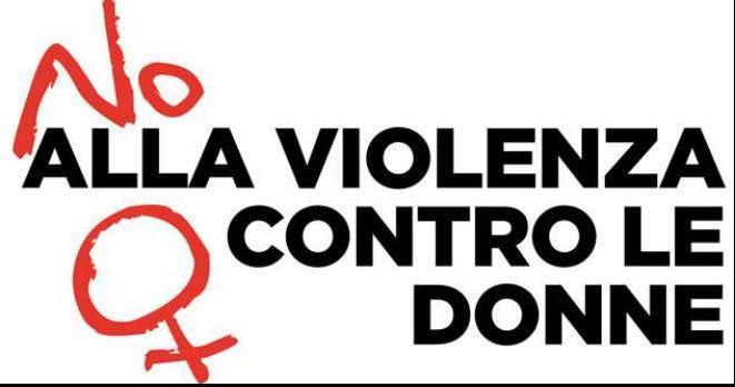 Il volantino No alla violenza contro le donne