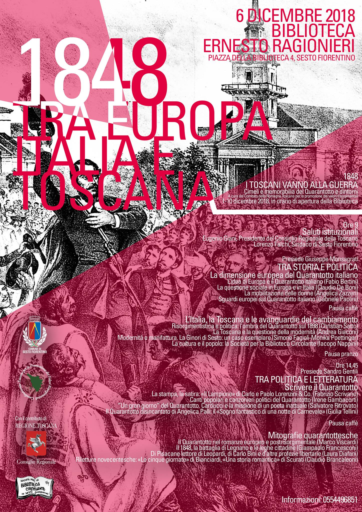 Manifesto del convegno '1848 tra Europa, Italia e Toscana'