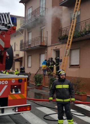 Incendio di un appartamento in via Buricchi a Montemurlo