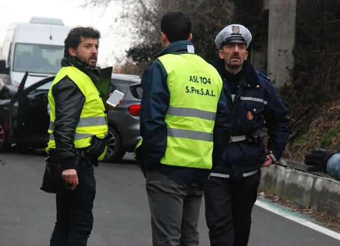 Sul luogo dell'incidente, foto dal sito della Citta' Metropolitana di Torino