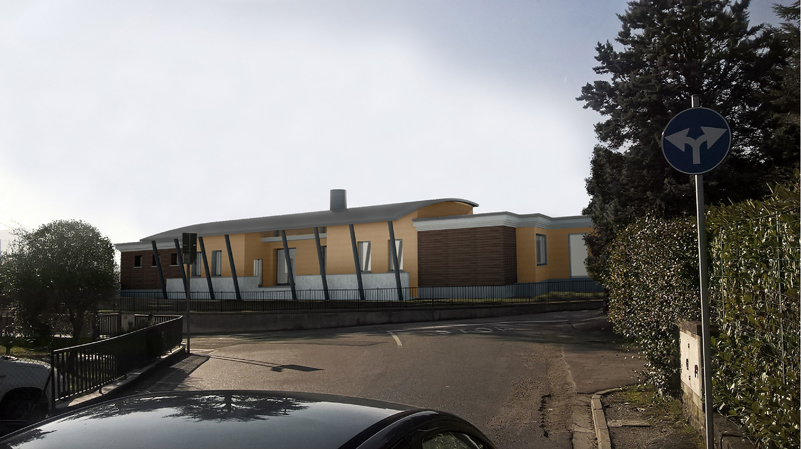 il rendering della nuova scuola di Cavallina (foto da comunicato)
