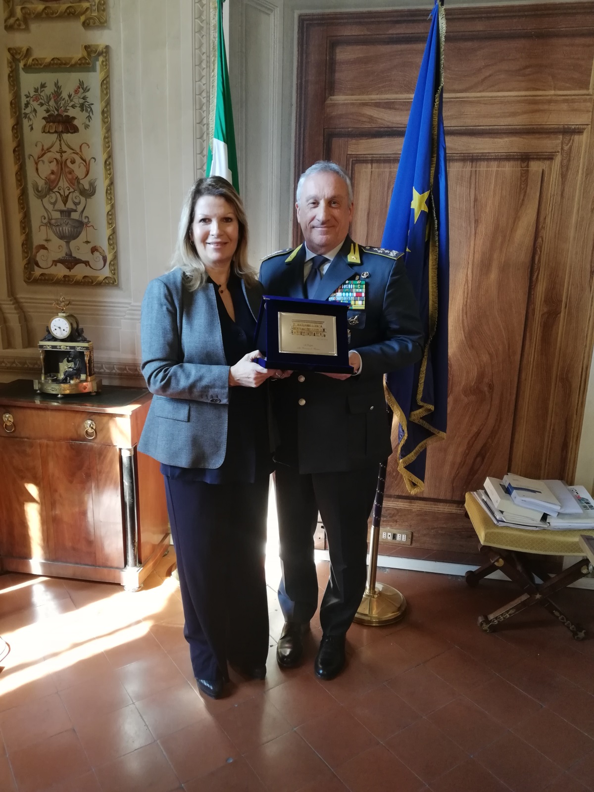 Il prefetto Laura Lega ha ricevuto a Palazzo Medici Riccardi il comandante generale della Guardia di Finanza generale Giorgio Toschi 