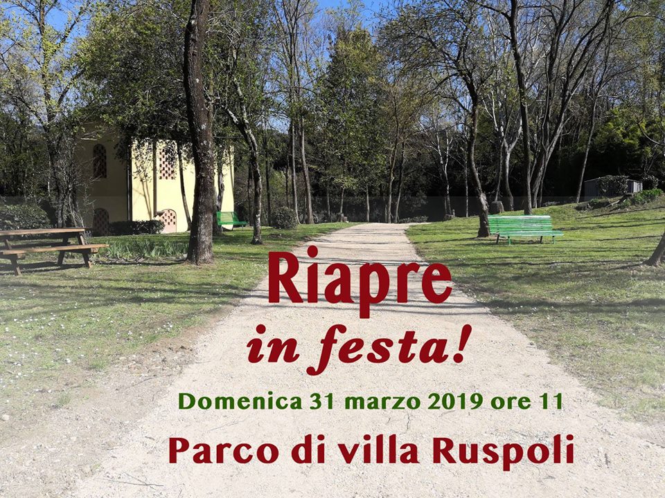 Locandina Riapertura Parco Villa Ruspoli 