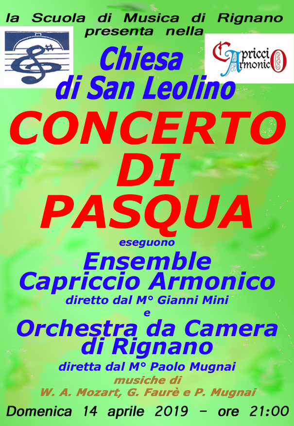 La locandina del concerto di Pasqua a Rignano S.A. (immagine da comunicato)